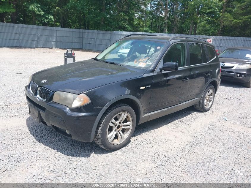 2006 BMW X3 3.0I VIN: WBXPA934X6WG79592 Lot: 39655207