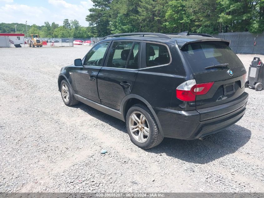 2006 BMW X3 3.0I VIN: WBXPA934X6WG79592 Lot: 39655207