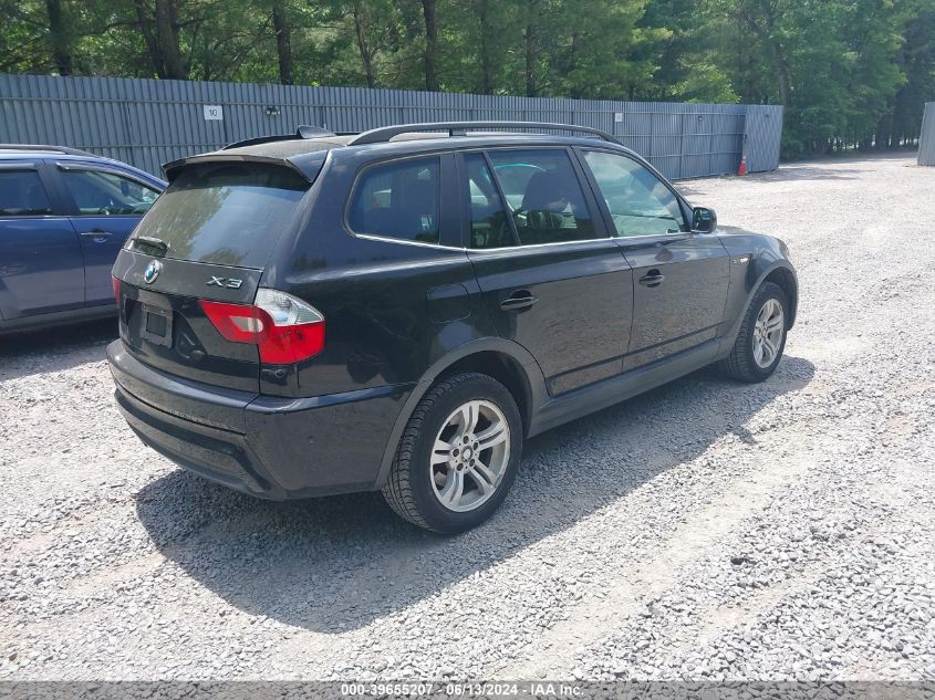 2006 BMW X3 3.0I VIN: WBXPA934X6WG79592 Lot: 39655207