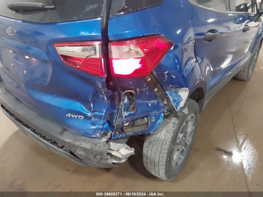 2021 Ford Ecosport S VIN: MAJ6S3FL7MC424647 Lot: 39655271