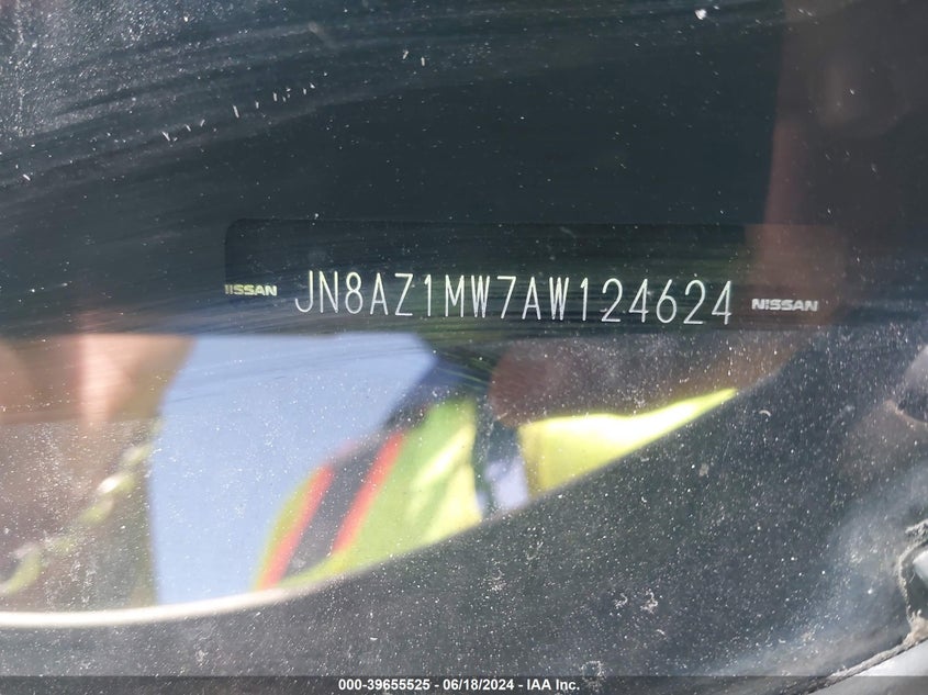 2010 Nissan Murano Sl VIN: JN8AZ1MW7AW124624 Lot: 39655525