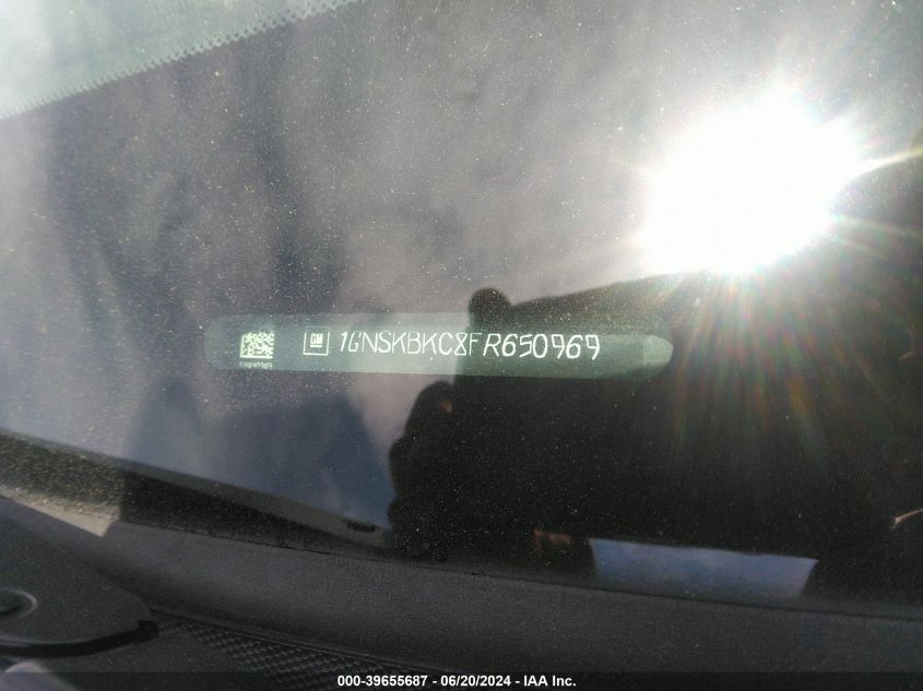 2015 Chevrolet Tahoe Lt VIN: 1GNSKBKC8FR650969 Lot: 39655687