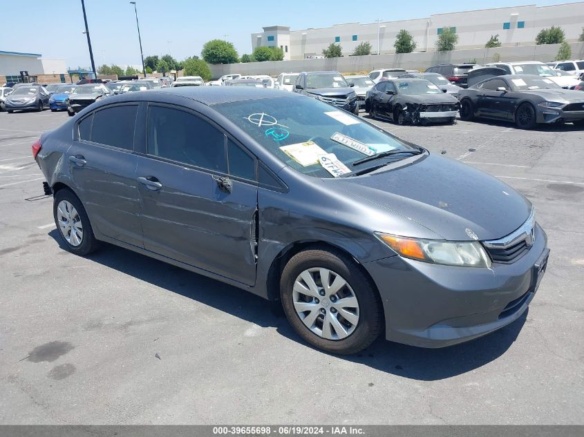 2012 Honda Civic Lx VIN: 2HGFB2F55CH313260 Lot: 39655698