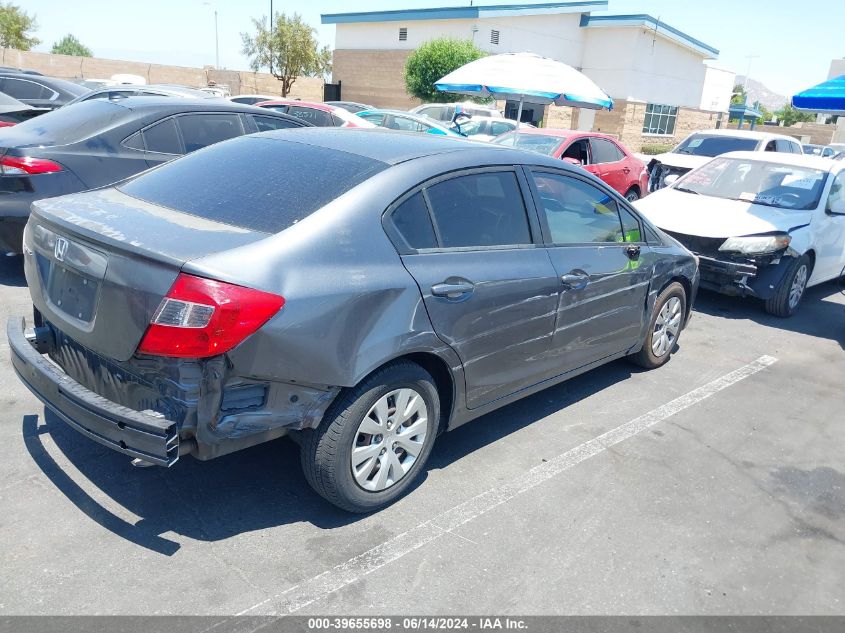 2012 Honda Civic Lx VIN: 2HGFB2F55CH313260 Lot: 39655698