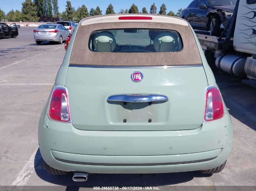 2012 Fiat 500C Pop VIN: 3C3CFFDR7CT381154 Lot: 39655738