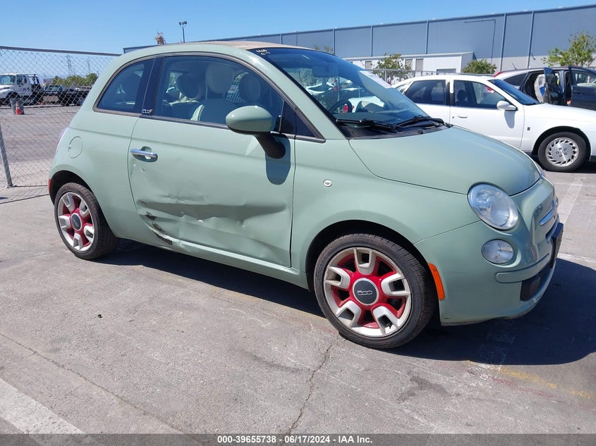 2012 Fiat 500C Pop VIN: 3C3CFFDR7CT381154 Lot: 39655738