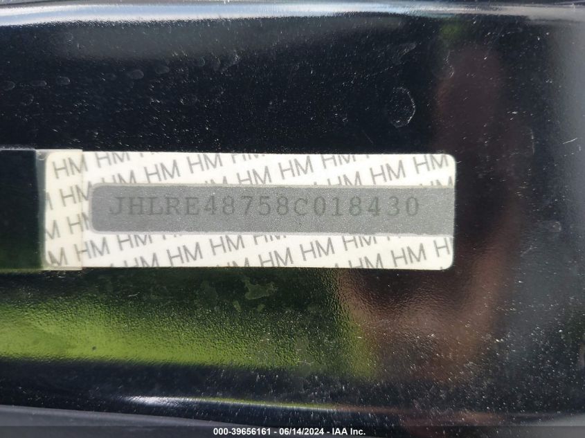2008 Honda Cr-V Ex-L VIN: JHLRE48758C018430 Lot: 39656161