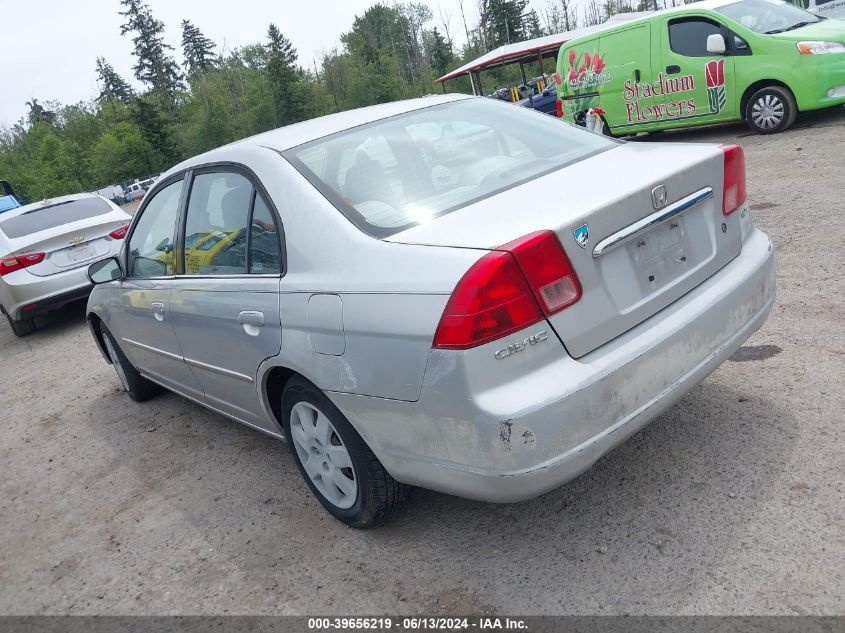 2002 Honda Civic Ex VIN: JHMES26852S002583 Lot: 39656219