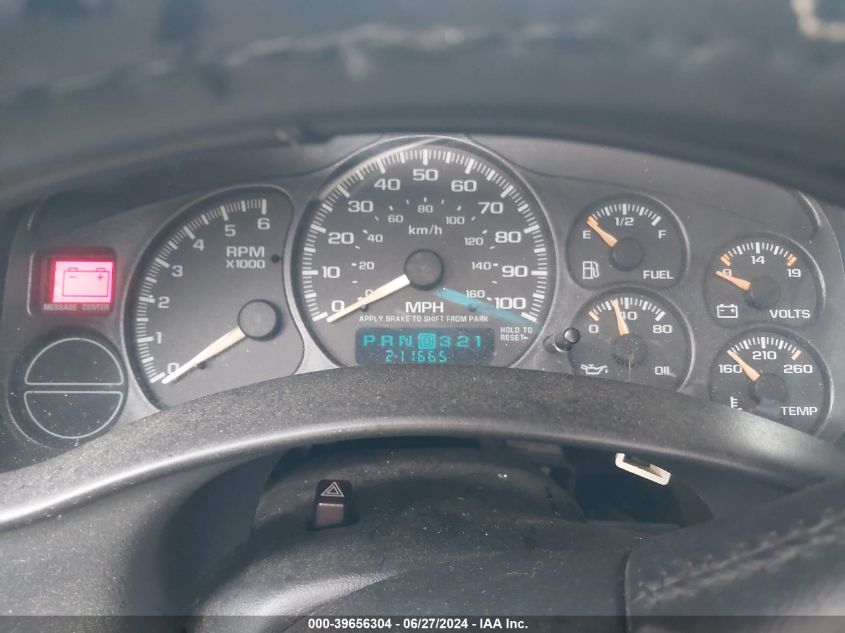 2001 Chevrolet Tahoe K1500 VIN: 1GNEK13T21R209272 Lot: 39656304