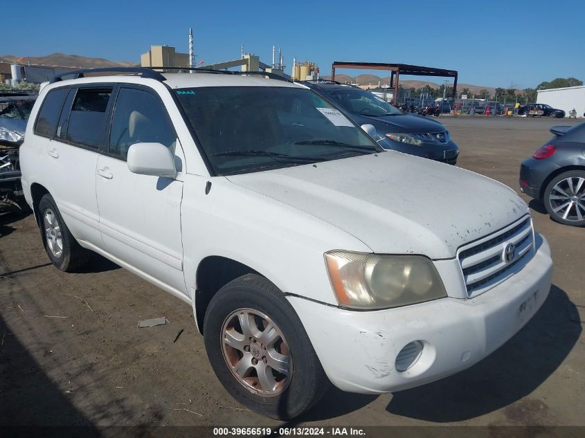 2003 Toyota Highlander V6 VIN: JTEGF21A430118830 Lot: 39656519