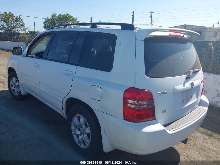 2003 Toyota Highlander V6 VIN: JTEGF21A430118830 Lot: 39656519