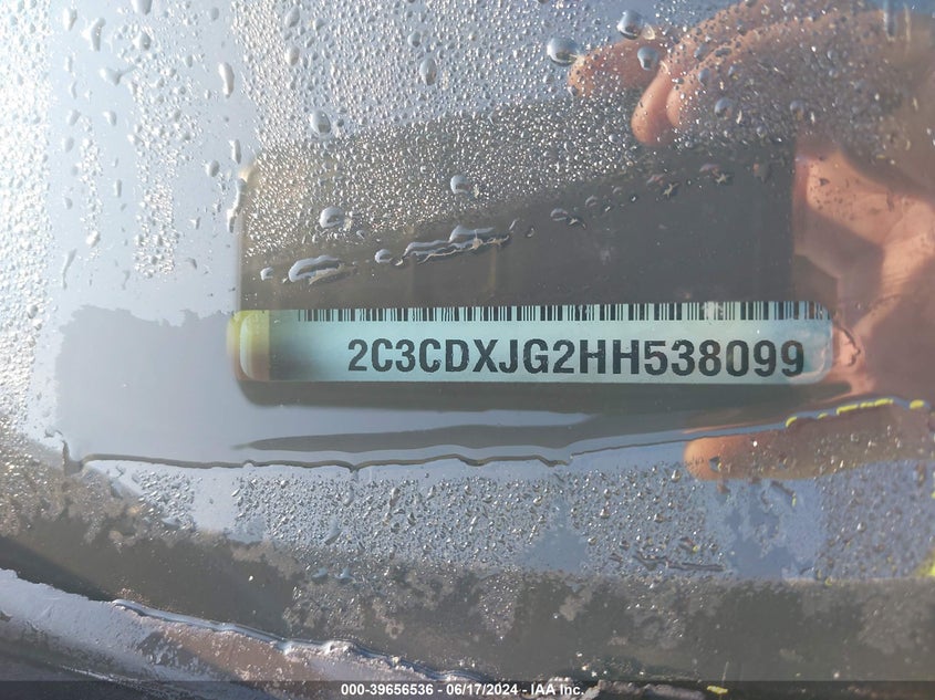 2017 Dodge Charger Sxt Awd VIN: 2C3CDXJG2HH538099 Lot: 39656536