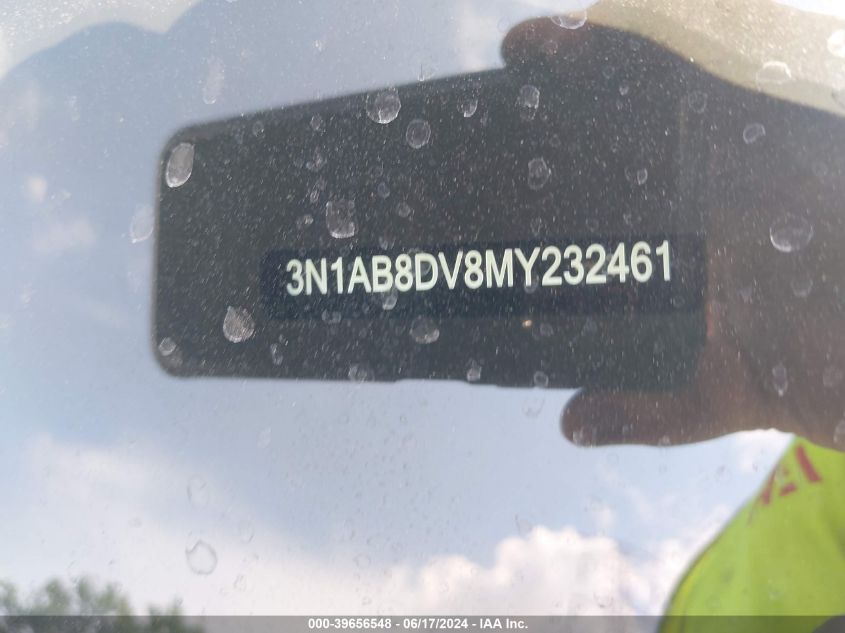 2021 Nissan Sentra Sr Xtronic Cvt VIN: 3N1AB8DV8MY232461 Lot: 39656548