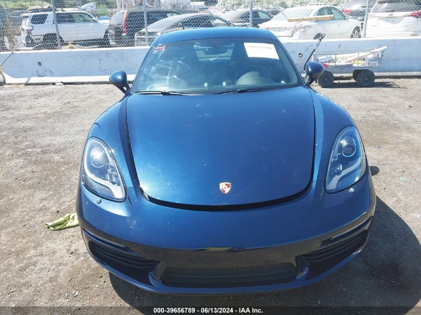 2018 Porsche 718 Cayman VIN: WP0AA2A82JK261976 Lot: 39656789