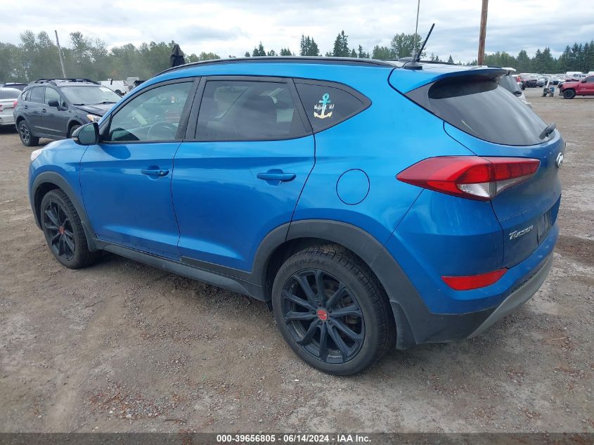 2017 Hyundai Tucson Night VIN: KM8J3CA22HU443294 Lot: 39656805