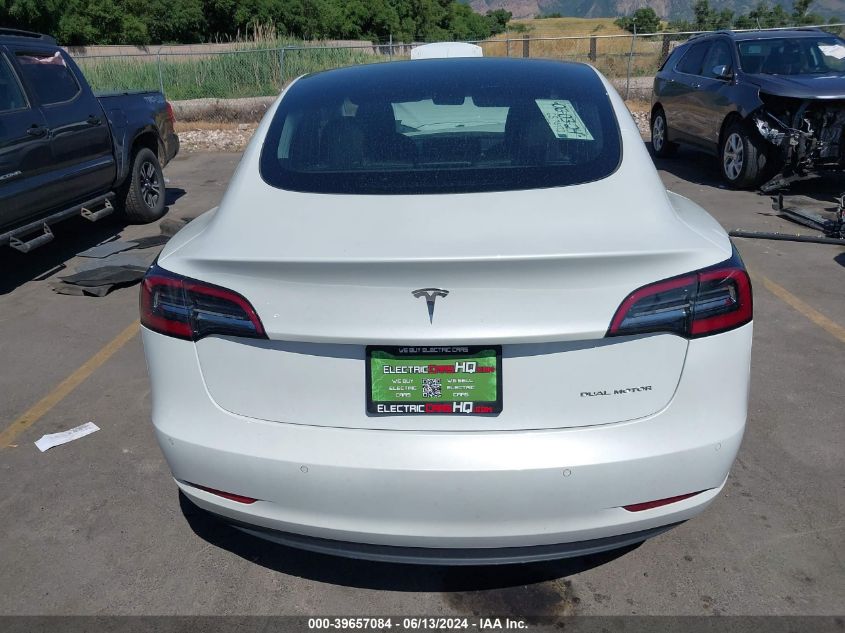 2020 Tesla Model 3 Long Range Dual Motor All-Wheel Drive VIN: 5YJ3E1EB4LF619396 Lot: 39657084