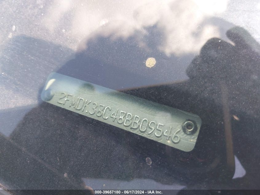 2008 Ford Edge Sel VIN: 2FMDK38C48BB09546 Lot: 39657180