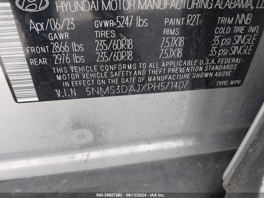 2023 HYUNDAI SANTA FE SEL - 5NMS3DAJXPH571407