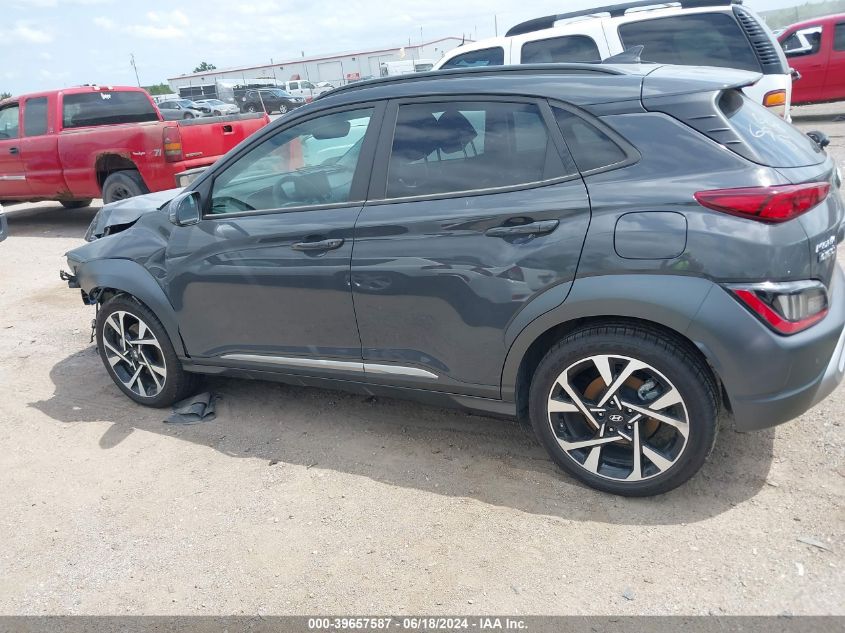 2023 Hyundai Kona Limited VIN: KM8K53A3XPU021554 Lot: 39657587