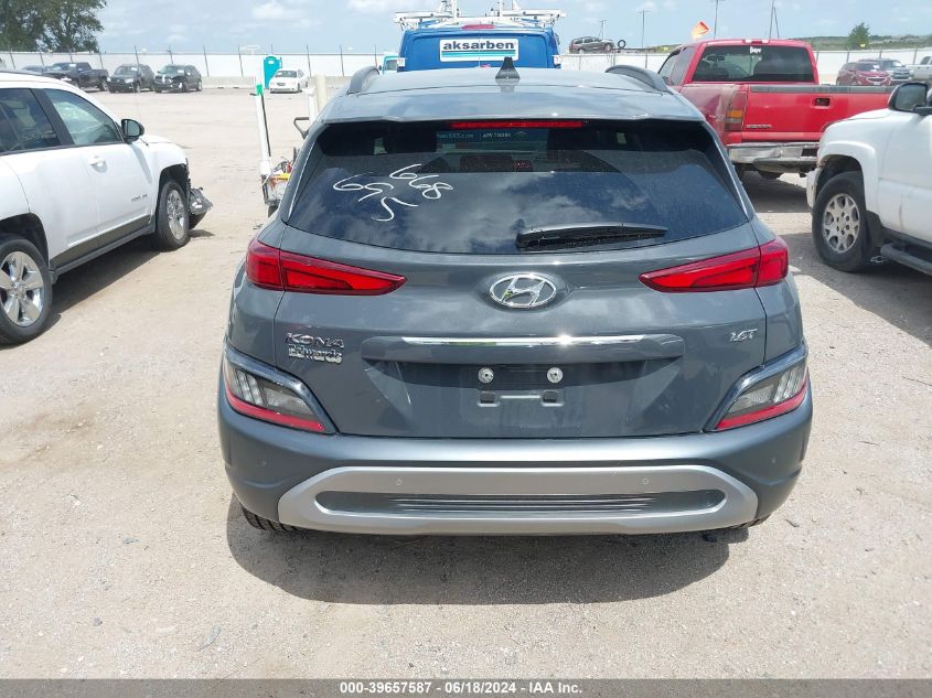 2023 Hyundai Kona Limited VIN: KM8K53A3XPU021554 Lot: 39657587