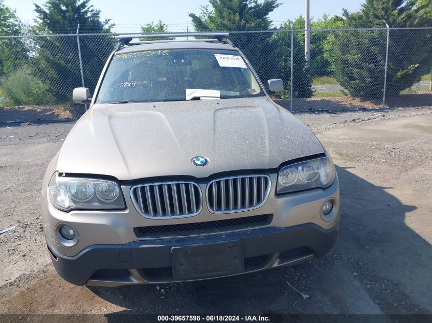 2009 BMW X3 xDrive30I VIN: WBXPC93479WJ30542 Lot: 39657598