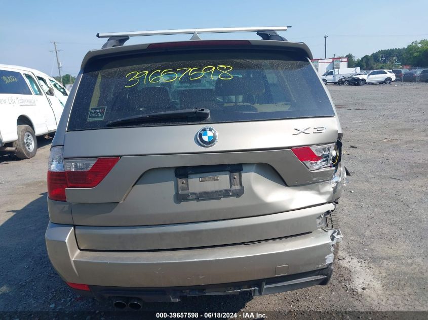 2009 BMW X3 xDrive30I VIN: WBXPC93479WJ30542 Lot: 39657598