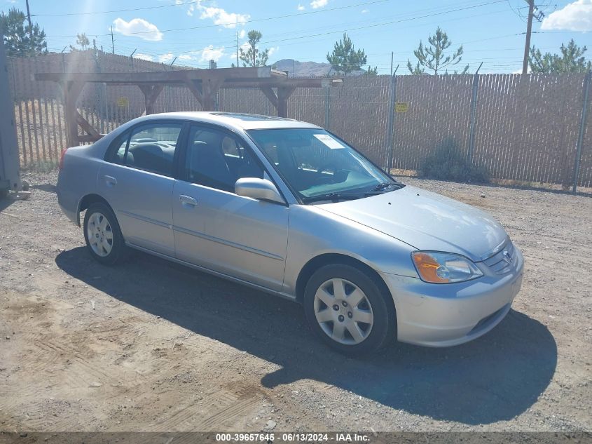 2002 Honda Civic Ex VIN: 2HGES26772H573624 Lot: 39657645