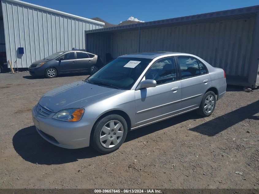 2002 Honda Civic Ex VIN: 2HGES26772H573624 Lot: 39657645