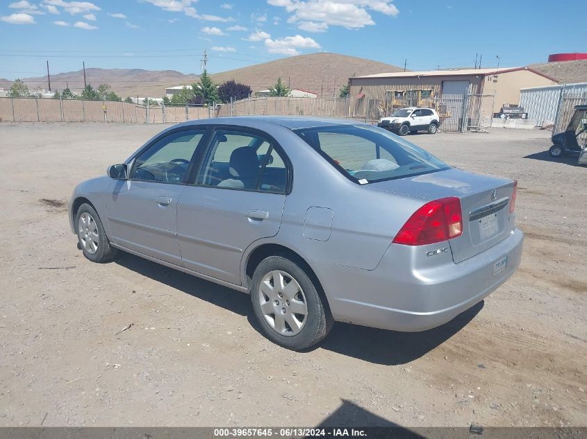 2002 Honda Civic Ex VIN: 2HGES26772H573624 Lot: 39657645