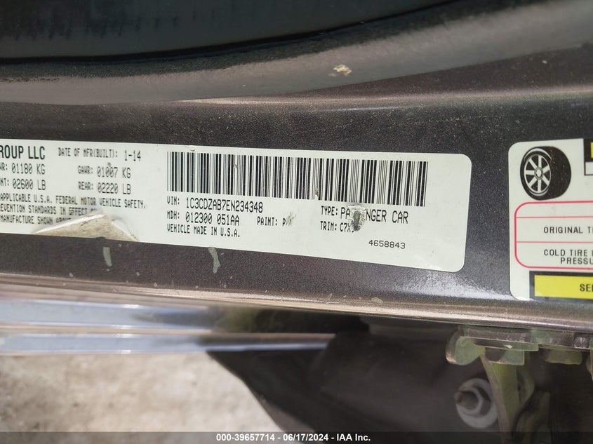 2014 DODGE AVENGER SE - 1C3CDZAB7EN234348