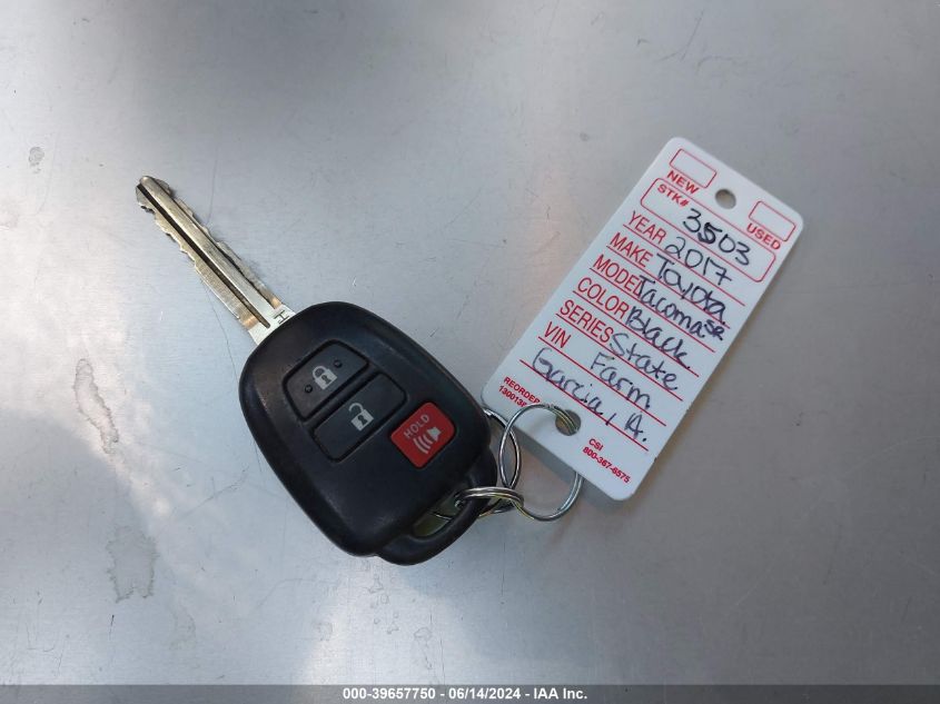 2017 Toyota Tacoma Sr5 VIN: 5TFAX5GN3HX077169 Lot: 39657750