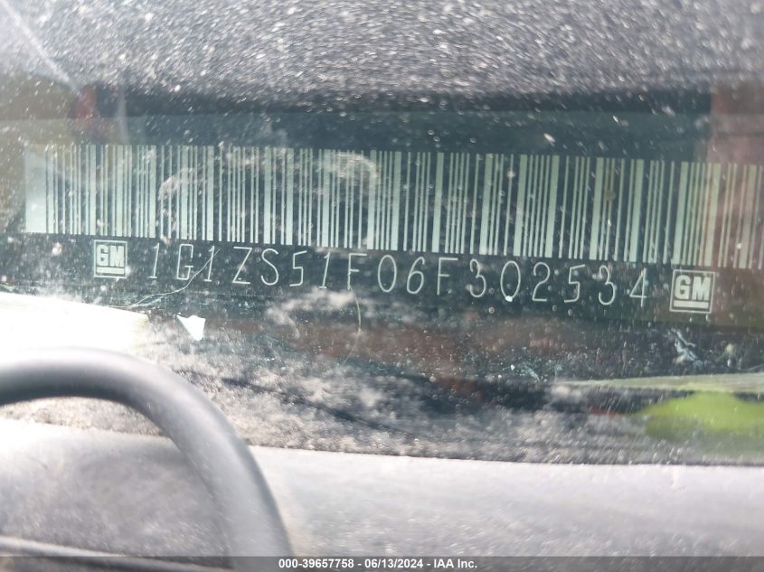 2006 Chevrolet Malibu Ls VIN: 1G1ZS51F06F302534 Lot: 39657758