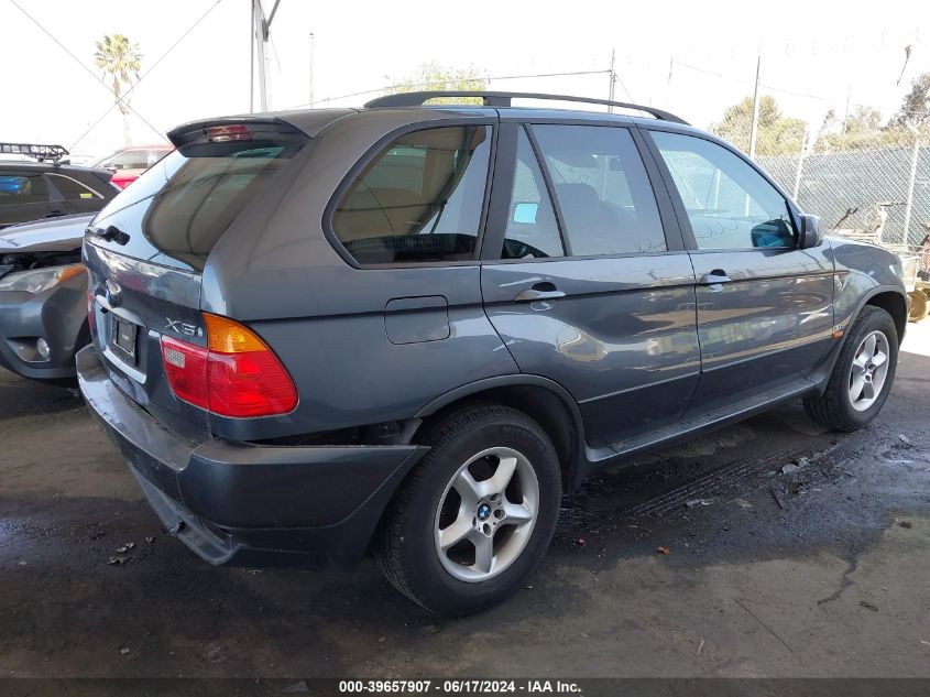 2002 BMW X5 3.0I VIN: 5UXFA53552LP54779 Lot: 39657907