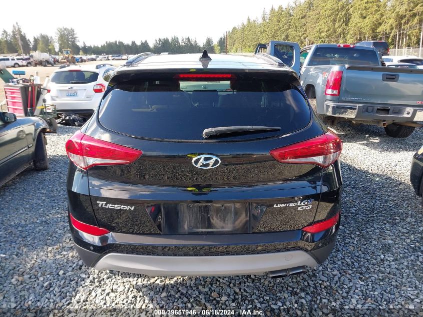 2017 Hyundai Tucson Limited VIN: KM8J3CA24HU394440 Lot: 39657946