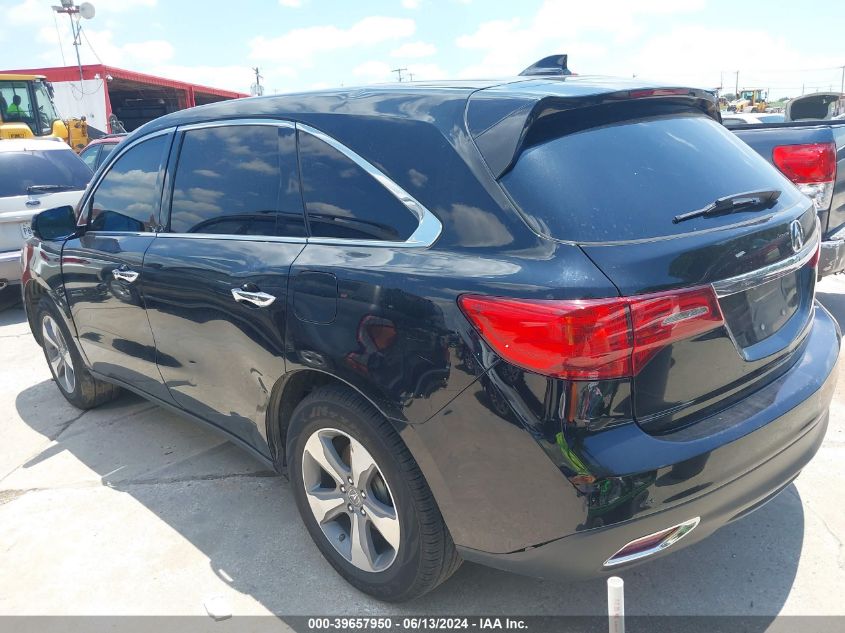 2016 Acura Mdx Acurawatch Plus Package VIN: 5FRYD3H25GB021449 Lot: 39657950