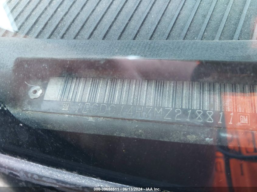 1991 Chevrolet Gmt-400 C1500 VIN: 1GCDC14H7MZ218811 Lot: 39658511