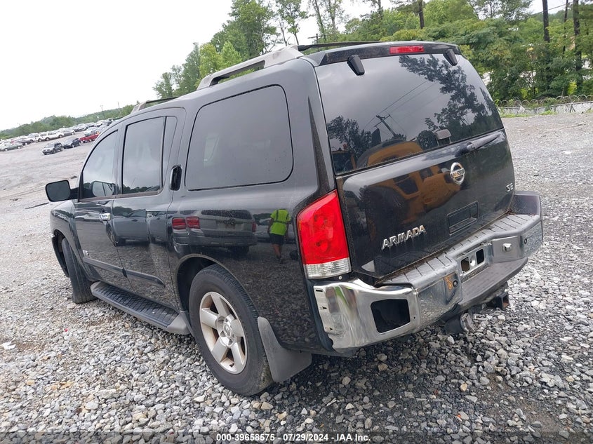 2007 Nissan Armada Se VIN: 5N1BA08A97N717122 Lot: 39658575
