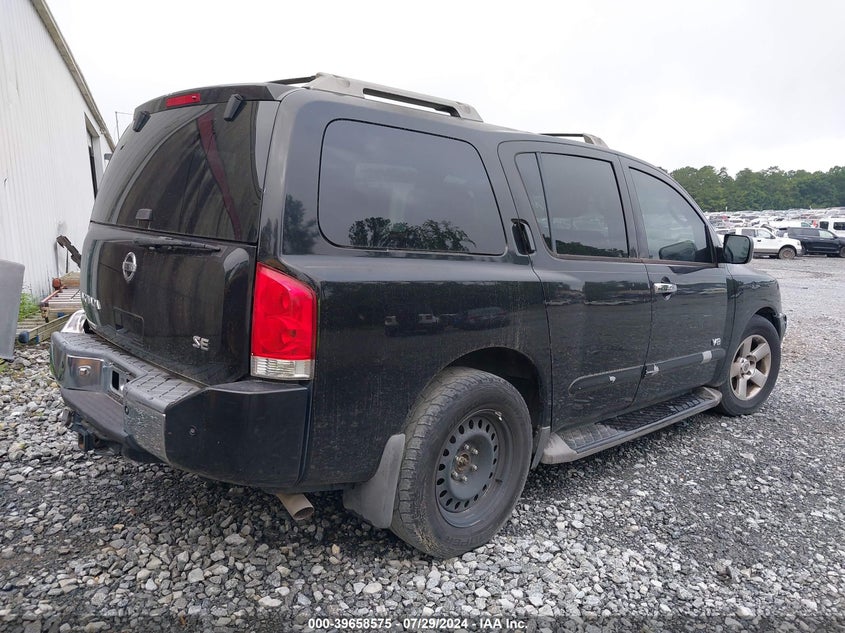 2007 Nissan Armada Se VIN: 5N1BA08A97N717122 Lot: 39658575