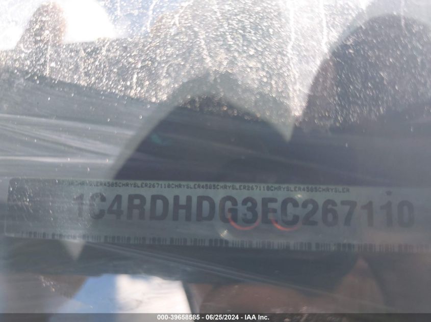 2014 Dodge Durango Limited VIN: 1C4RDHDG3EC267110 Lot: 39658585