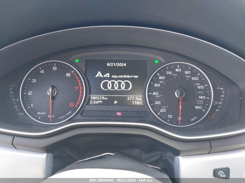 2017 Audi A4 2.0T Premium VIN: WAUENAF4XHN017231 Lot: 39658600