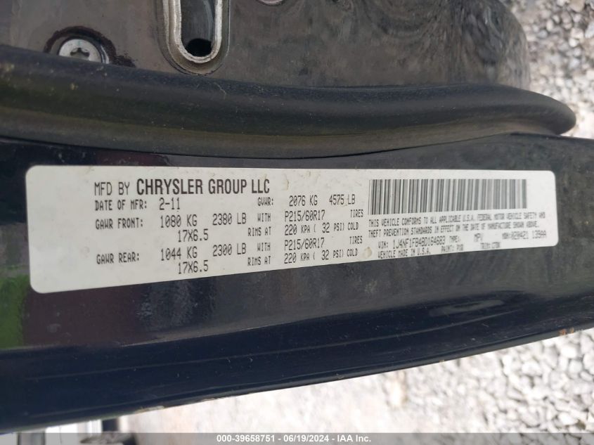 2011 Jeep Compass VIN: 1J4NF1FB4BD164683 Lot: 39658751