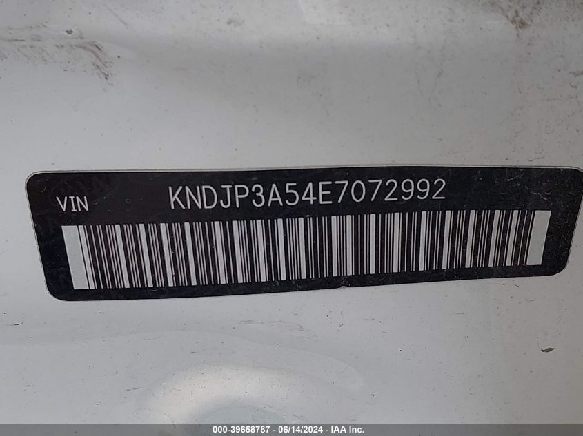 2014 Kia Soul + VIN: KNDJP3A54E7072992 Lot: 39658787