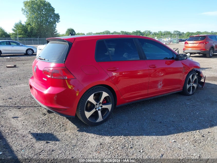 2016 VOLKSWAGEN GOLF GTI AUTOBAHN W/PERFORMANCE PACKAGE 4-DOOR - 3VW547AU2GM021988
