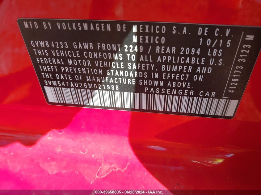 2016 VOLKSWAGEN GOLF GTI AUTOBAHN W/PERFORMANCE PACKAGE 4-DOOR - 3VW547AU2GM021988