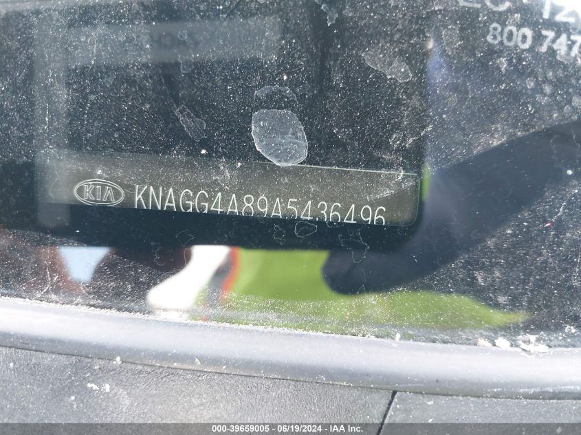 2010 Kia Optima Lx VIN: KNAGG4A89A5436496 Lot: 39659005