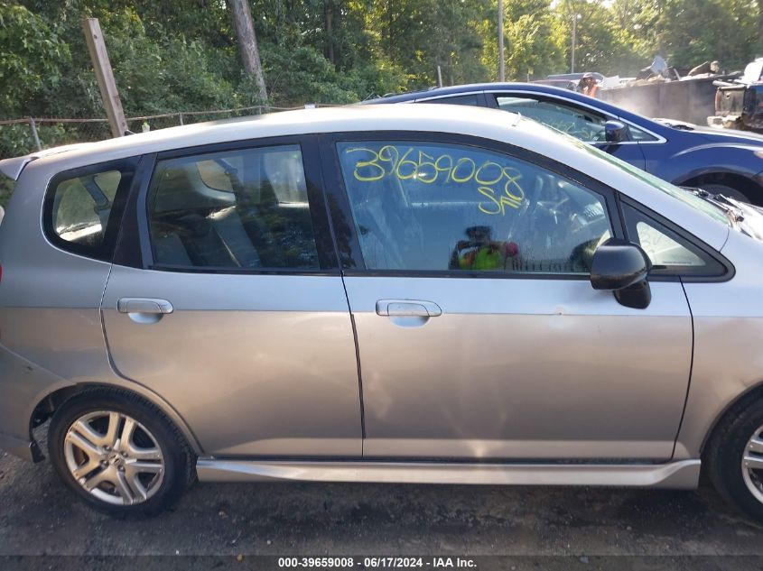 2007 Honda Fit Sport VIN: JHMGD38637S035822 Lot: 39659008