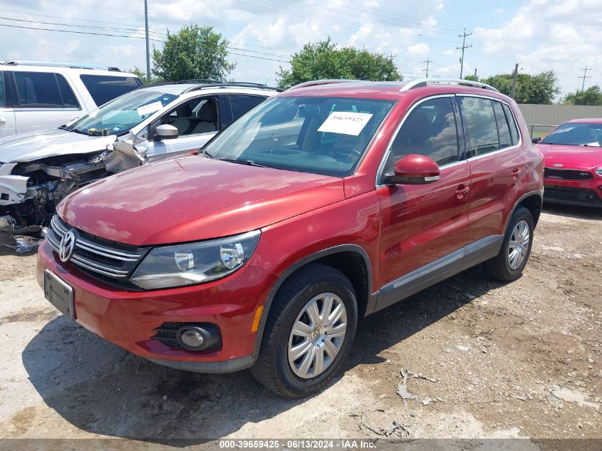 2012 Volkswagen Tiguan Se VIN: WVGAV7AX8CW002733 Lot: 39659425