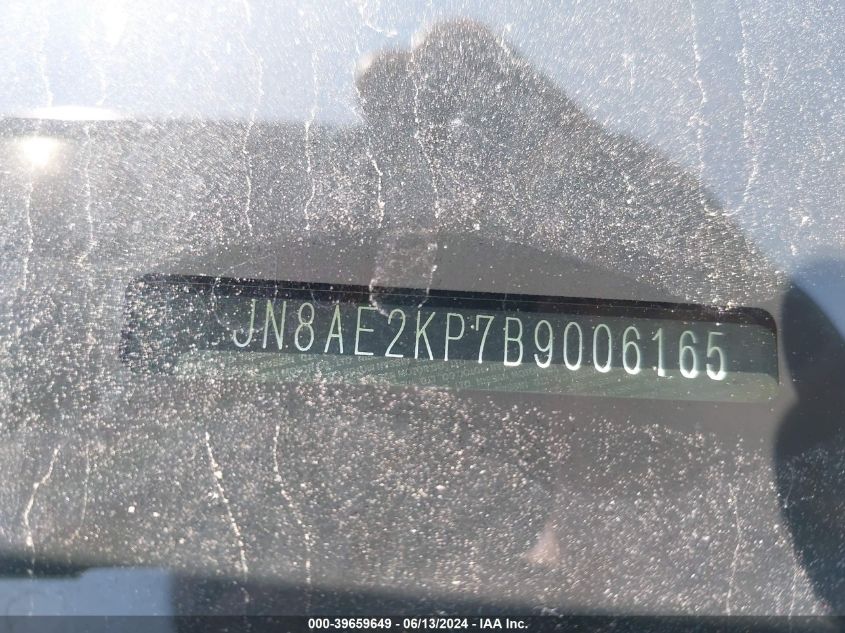 2011 Nissan Quest Sl VIN: JN8AE2KP7B9006165 Lot: 39659649