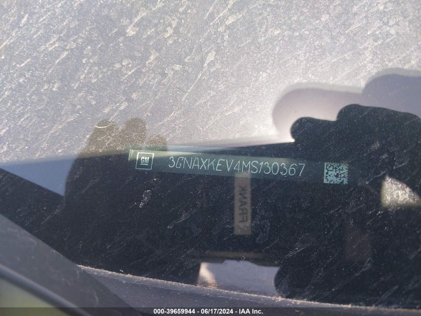 2021 Chevrolet Equinox Fwd Lt VIN: 3GNAXKEV4MS130367 Lot: 39659944