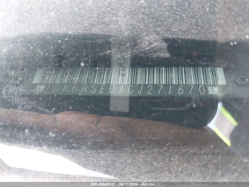 2012 GMC Acadia Slt-2 VIN: 1GKKRSED4CJ271670 Lot: 39660031